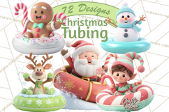 Christmas Characters Snow Tubing PNG Product Image 1