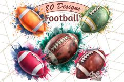 Football Clipart PNG with Team Color Paint Splash Design Product Image 1