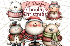 Chunky Watercolor Christmas Characters PNG Product Image 1