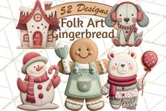 Christmas Felt Gingerbread Village PNG Clipart Product Image 1