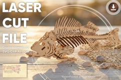 Fish Skeleton - laser cut file, 3d laser file SVG DXF Product Image 1