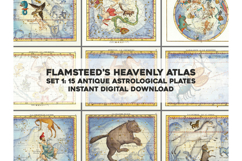 15 Vintage Heavenly Atlas Astrology Plates Image Bundle 1 Product Image 1