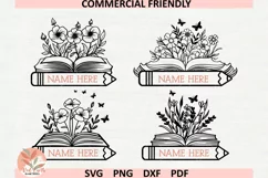 Back to school floral book svg,floral school boho open book Product Image 1