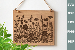 Wildflowers SVG, Laser Engraving files for Cutting board Product Image 1