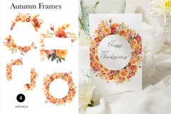 Watercolor Floral Clipart - Autumn Frames and Wreath Product Image 2