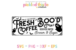 Fresh Boo&#039;d Coffee Halloween Decor SVG - Halloween SVG Product Image 1