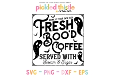 Fresh Boo&#039;d Coffee Halloween Decor SVG - Halloween SVG Product Image 1