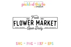 Vintage flower market sign SVG, perfect for farmhouse-style crafts.