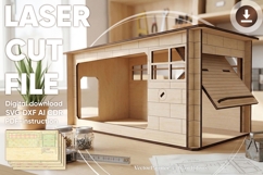 Garage with opened door - laser cut file, SVG DXF AI CDR Product Image 1