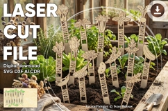 Garden stakes - laser cut files SVG DXF, Glowforge pattern Product Image 1