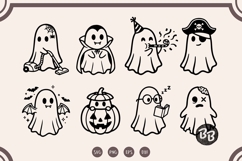 Cute Ghost SVG Bundle, Halloween Clipart, Funny Ghost PNG Product Image 4