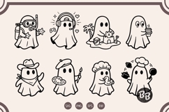 Cute Ghost SVG Bundle, Halloween Clipart, Funny Ghost PNG Product Image 6