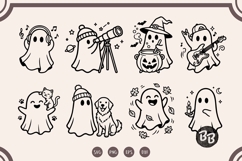 Cute Ghost SVG Bundle, Halloween Clipart, Funny Ghost PNG Product Image 7