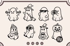 Cute Ghost SVG Bundle, Halloween Clipart, Funny Ghost PNG Product Image 8