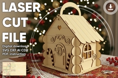 Gingerbread house - laser cut file, Glowforge pattern, Product Image 1