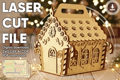 Gingerbread House Candy box - laser cut file, Glowforge plan Product Image 1