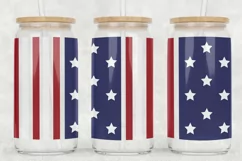 Fourth of July Glass Can SVG | Stars and Stripes Glass Wrap Product Image 2