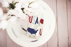 4th of July Glass Can Wrap | 16oz Libbey Glass USA SVG Product Image 3