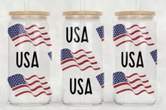 Fourth of July Glass Can SVG | American Flag Libbey Wrap Product Image 2