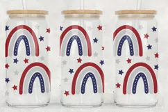 4th of July Glass Can SVG | Patriotic Rainbow Wrap Product Image 2