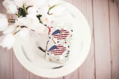 4th of July Glass Can Wrap | American Flag Lips SVG Product Image 3