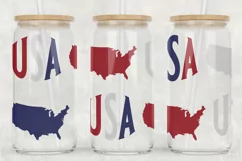 4th of July Glass Can Wrap | 16oz Libbey Glass USA SVG Product Image 2