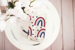 4th of July Glass Can SVG | Patriotic Rainbow Wrap Product Image 3