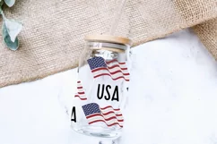 Fourth of July Glass Can SVG | American Flag Libbey Wrap Product Image 3