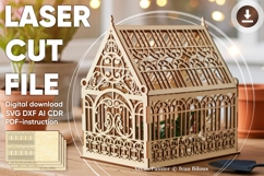 Greenhouse SVG laser cut files, Glowforge pattern, DXF CDR Product Image 1