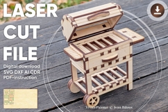 BBQ Grill Miniature Laser Cut File - 3D Plywood Model Product Image 1