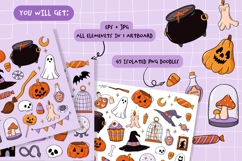 45 HALLOWEEN DOODLES | EPS PNG JPG Product Image 2