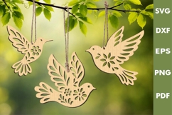 Hanging Home Decoration |Flying Birds Laser cut SVG, Cricut Product Image 1