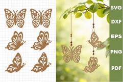 Hanging Home Decoration |Butterflies Laser cut SVG, Cricut Product Image 1