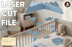 Baby Mobile - Laser cut file, CNC Vector Pattern Product Image 1