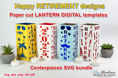 Retirement Lantern Svgs| 3D Paper cut Centerpieces lightbox Product Image 1