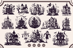 Halloween Haunted House SVG Bundle, Spooky Mansion PNG Product Image 1