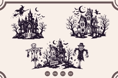 Halloween Haunted House SVG Bundle, Spooky Mansion PNG Product Image 3