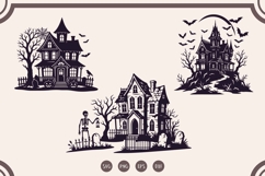 Halloween Haunted House SVG Bundle, Spooky Mansion PNG Product Image 4