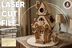 Halloween Haunted house - laser cut file, vector pattern Product Image 1