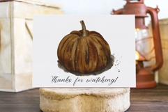 Watercolor Pumpkin Illustration PNG | Hand Painted Fall Clip Product Image 11