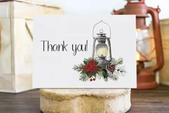 Watercolor Christmas lantern clipart. Sublimation design PNG Product Image 9