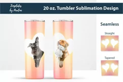 Seamless 2 Hearts Photo Tumbler Wrap, Sublimation Design Product Image 1