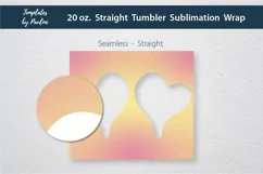Seamless 2 Hearts Photo Tumbler Wrap, Sublimation Design Product Image 2