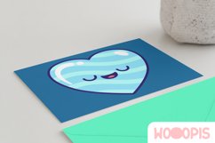 Calm Face - Kawaii Heart - cut files including layers Product Image 4