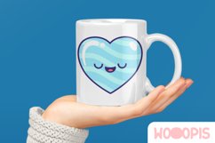 Calm Face - Kawaii Heart - cut files including layers Product Image 3