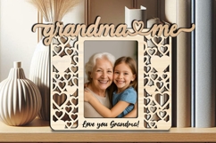 Hearts SVG Grandma and Me Photo Frame Laser Gift Kids Home Product Image 1