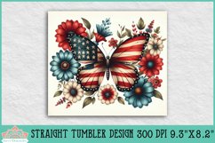 Patriotic Skinny Tumbler | American Flag Butterfly Product Image 2
