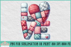 Quilted Love Heart Pillow | Valentine Sublimation Product Image 2