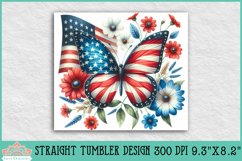 Patriotic Skinny Tumbler | American Flag Butterfly Product Image 2