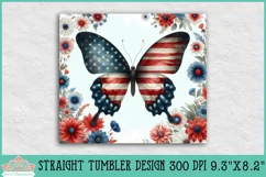 Patriotic Skinny Tumbler | American Flag Butterfly Product Image 2